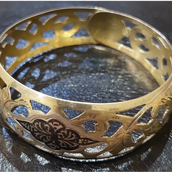 Niello Bracelet Russian Solid Silver 875 Gold plated Soviet USSR - Picture 2 of 6